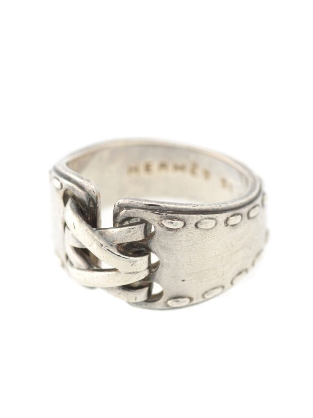 Hermes Mexico Mexique Vintage Double Ring Silver